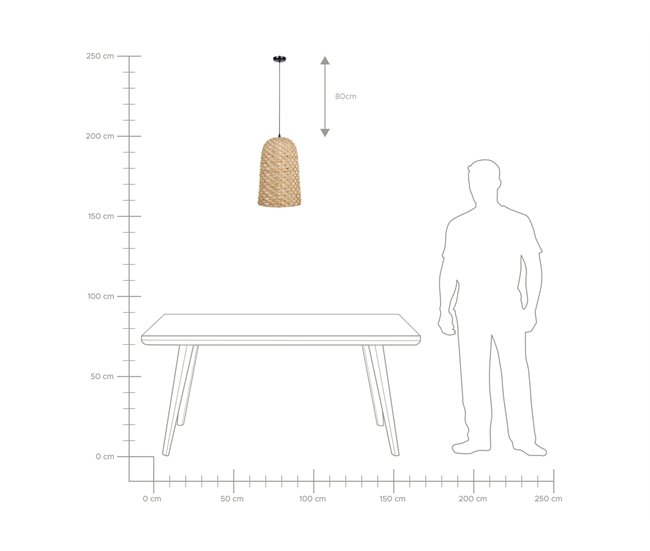 Beliani Lámpara colgante KERIO Marron