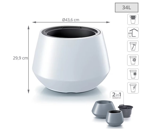 Maceta Heos 34L Blanco