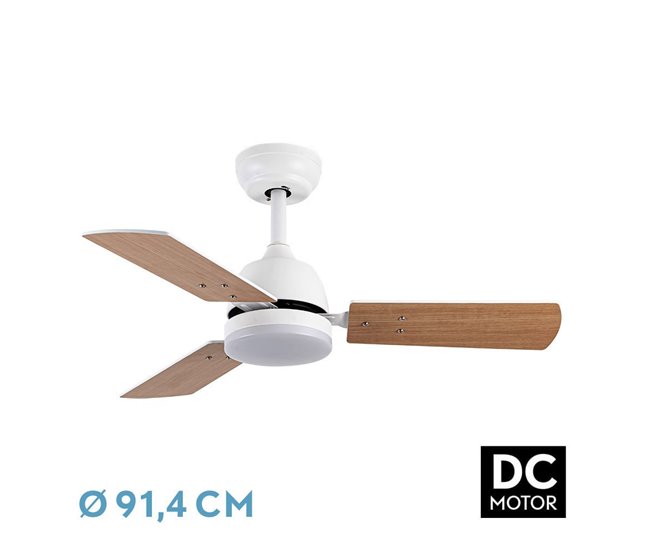 Ventilador De Techo Metal Serie Portico Blanco