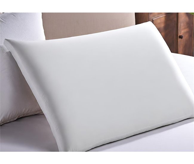 Almohada Plana "L" y Funda de Satín Extra 50x30 Blanco
