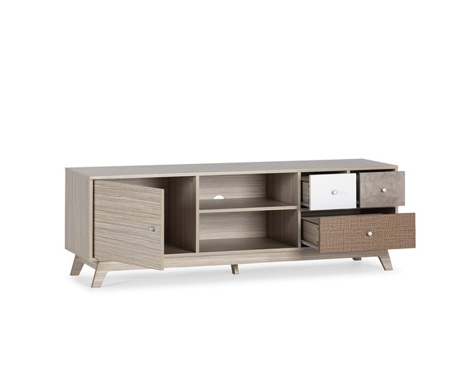 Mueble TV Maia 1 puerta y 3 cajones Multicolor