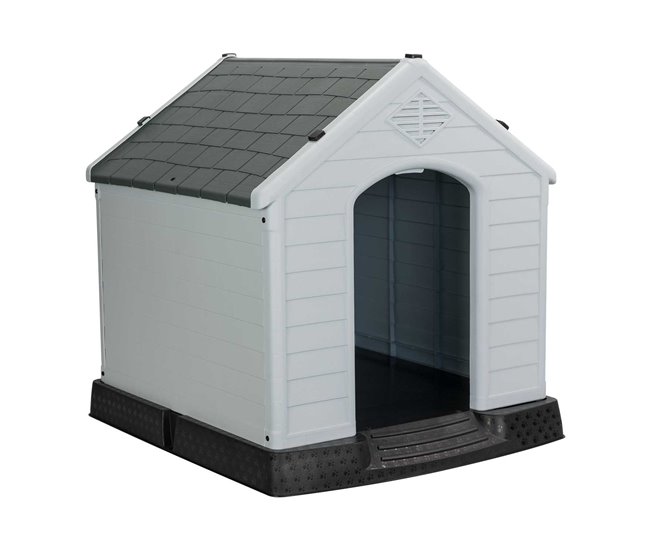 Caseta de Resina para Perros Thinia Home Negro/ Gris