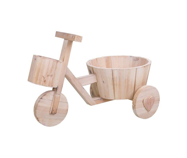 Bici Macetero de madera Marron