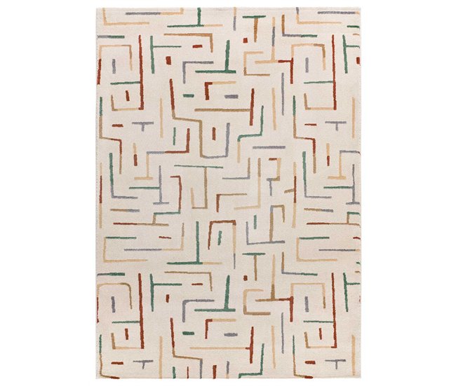 Alfombra de diseño geometrico BERUTI - ATTICGO 133x190 Beige