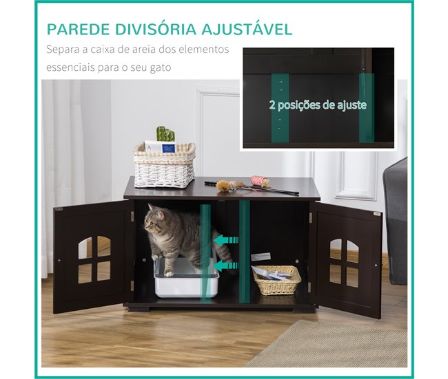 Casa para Gatos MDF PawHut, mascotas - accesorios para gatos Marron