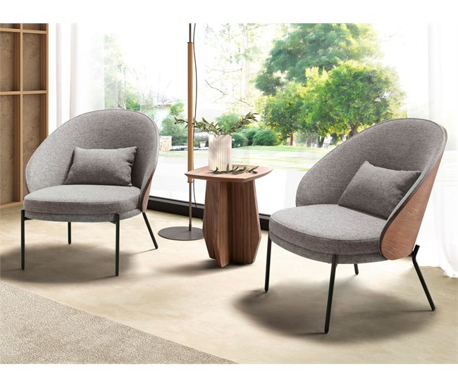 ANGEL CERDA Sillón tela Nogal