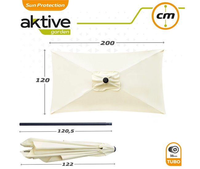 Parasol balcón mástil aluminio Aktive Garden Beige