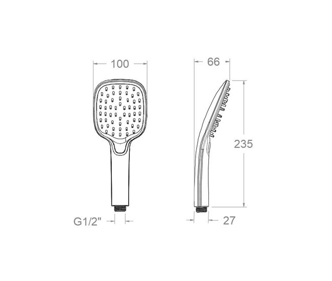 Ducha de Mano con 3 Funciones 4x11 Negro