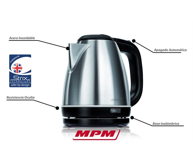 Hervidor de Agua Eléctrico MPM MCZ-84M Plateado