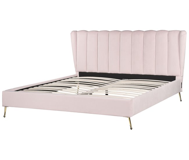Beliani Cama Terciopelo MIRIBEL 207x218 Beige