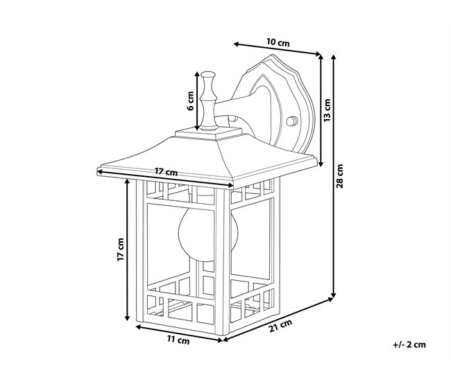 Beliani Lámpara de pared para exteriores HERIOT Negro