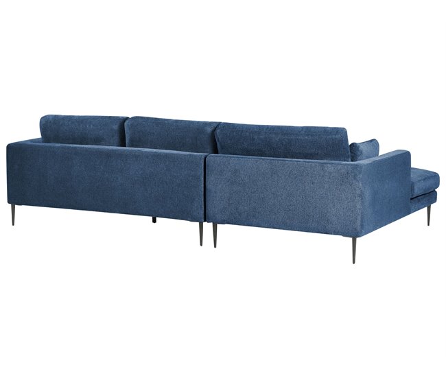 Beliani Sofá esquinero Poliéster FLAM Azul