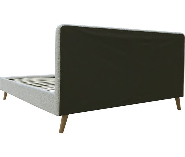 Cama de lana rizada para 2 personas Némo 167x215 Crema