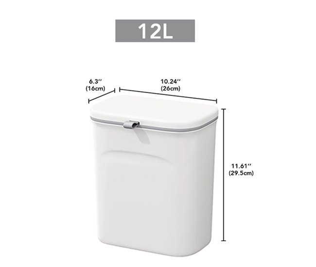 Multifuncional papelera de cocina montada de la pared Blanco