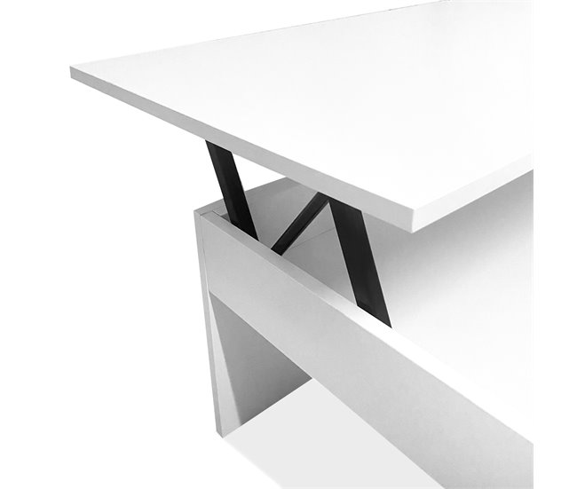 Mesa de Centro Elevable Nyana Home Diseño Moderno 90x50 Blanco