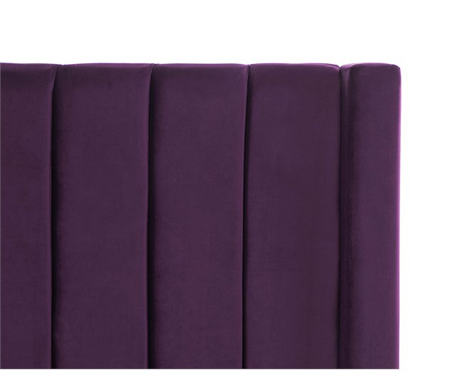 Beliani Cama con somier Terciopelo NOYERS 170x247 Azul Marino