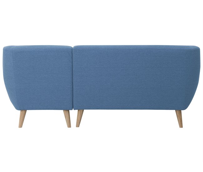 Beliani Sofá de 3 plazas Poliéster MOTALA Azul