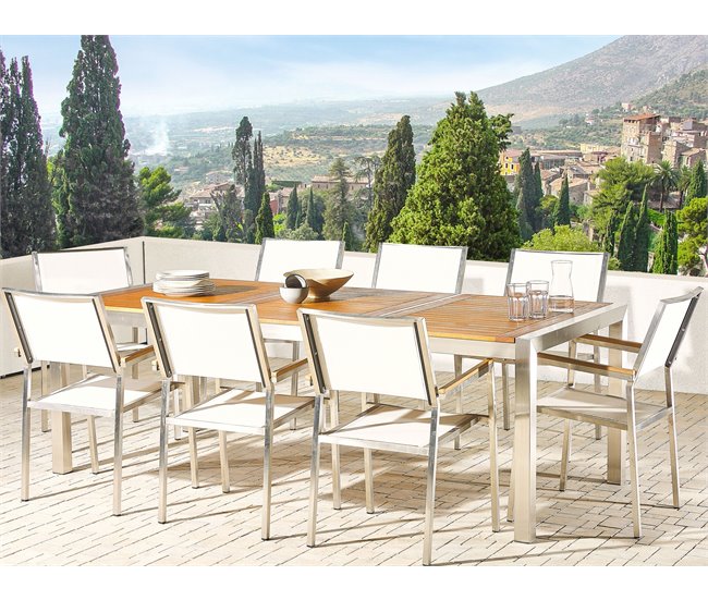 Beliani Conjunto de comedor GROSSETO Blanco
