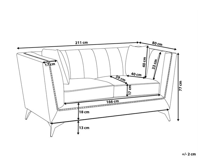 Beliani Sofá de 3 plazas Terciopelo GAULA Azul/ Verde