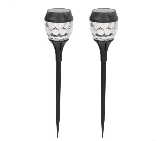 Aktive Set de 2 balizas solares LED 5-10 lúmenes Negro
