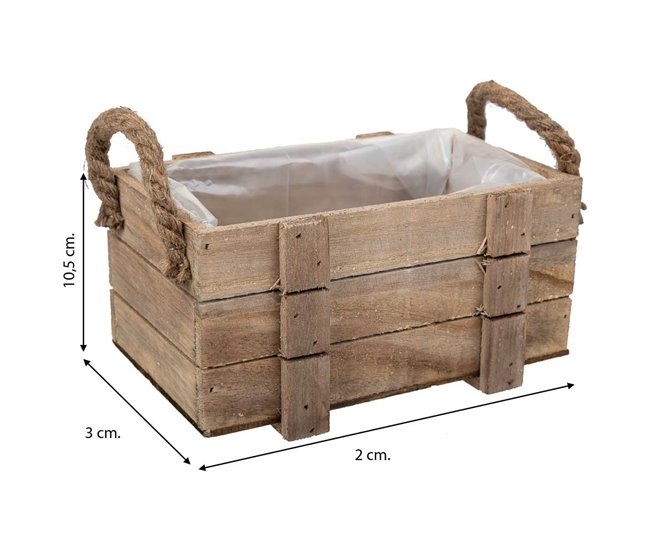 Cesto de madera con asas Marron
