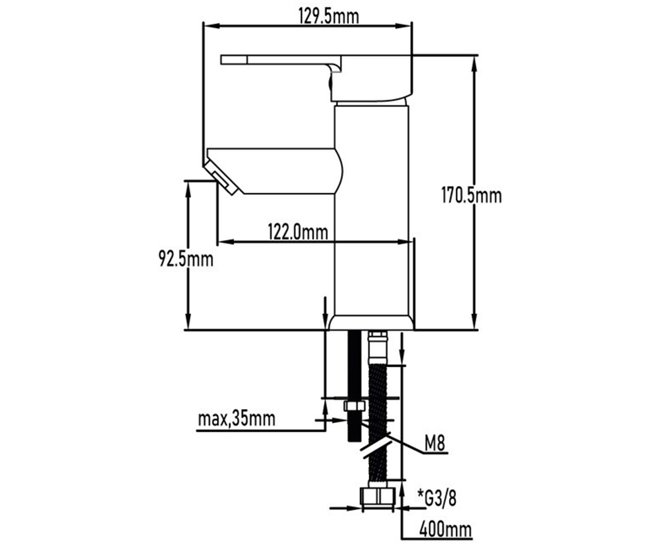 Grifo Lavabo Ganges Baño Latón Manetas Zinc Plateado