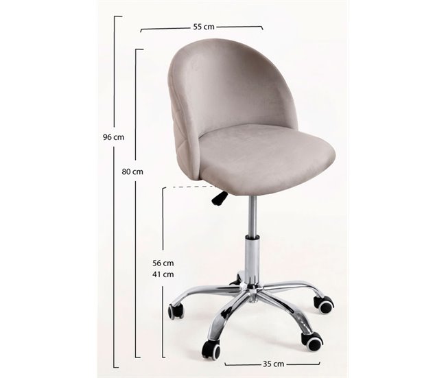 Silla Vint Terciopelo Office Gris