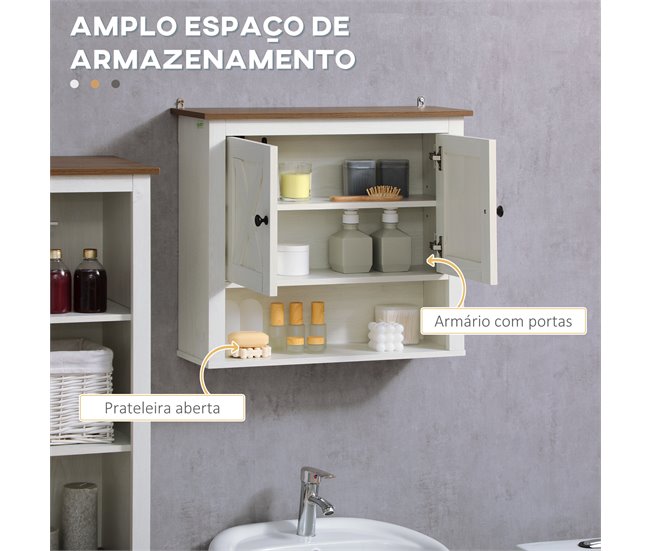 Armario de Pared Melamina de Madera kleankin, hogar - baño 60 Blanco