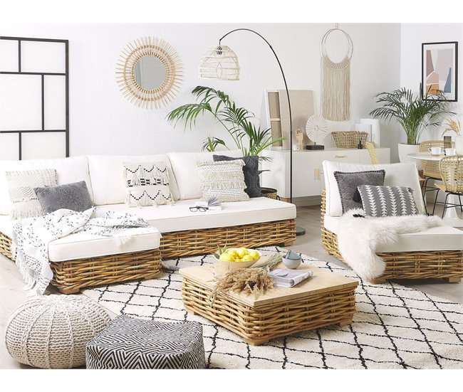 Beliani Conjunto de jardín VARALLO Crema