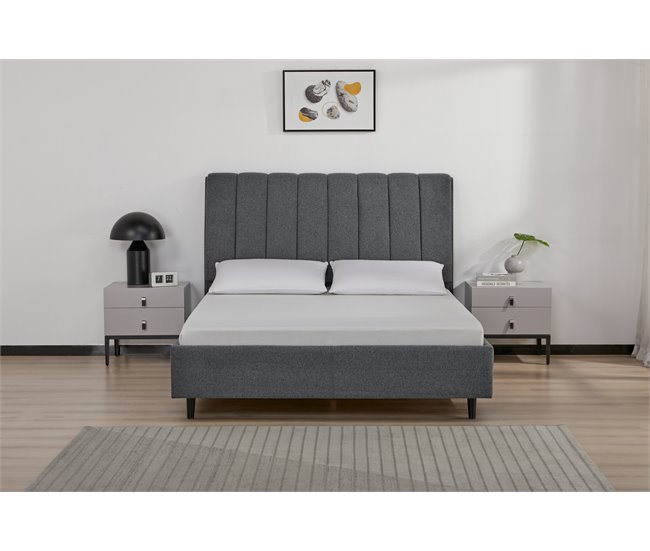 Cama MAJESTIC 150x190cm color gris Gris