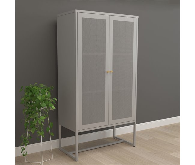 Armario archivador Sund 2 estantes acero Gris