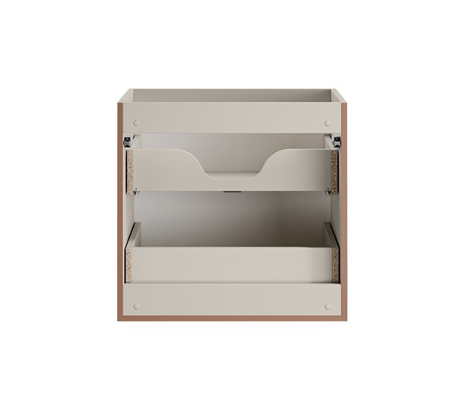 Conjunto de muebles con lavabo encastrado y columna Alba 120 Beige