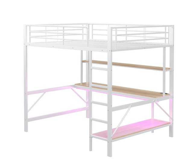 Cama alta para niños 145x204 Blanco