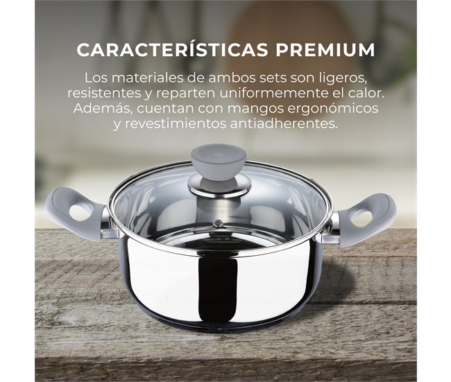 Set  set 5pc bateria cocina  y set 3pc sarten Multicolor