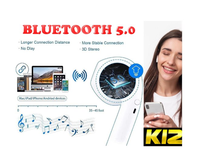 I12 Auriculares True Wireless Blanco