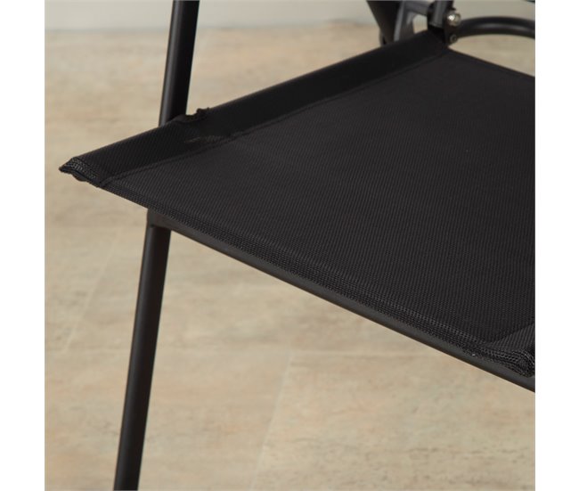 Aktive Pack 2 sillas plegables de jardín slim con reposabrazos Negro