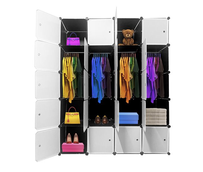 Armario Vestidor Cube Personalizable Boxed Premium 20 Cubos/Puertas Negro