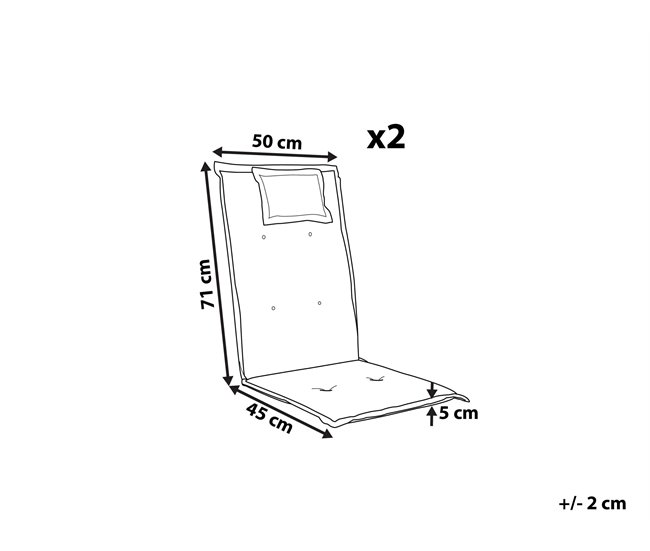 Beliani Cojín de asiento TOSCANA 50x45 Blanco/ Beige