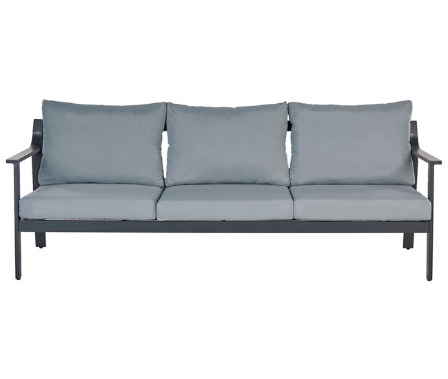 Beliani Sofá de jardín Aluminio KIATO Gris Oscuro