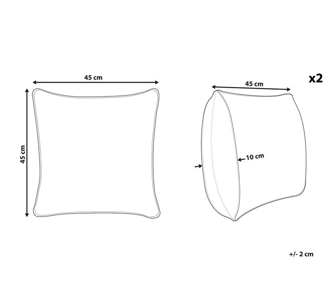 Beliani Cojín decorativo SAGINA 45x45 Gris Oscuro