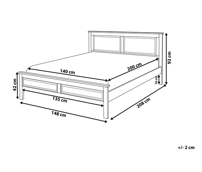 Beliani Cama con somier Madera de pino OLIVET 148x208 Azul