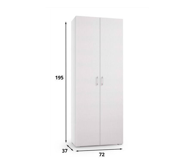 Armario multiusos 2 puertas efecto madera 72 Blanco