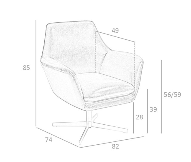 ANGEL CERDA Sillón giratorio piel marrón Marron