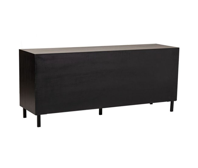 Aparador de madera y rejilla Negro