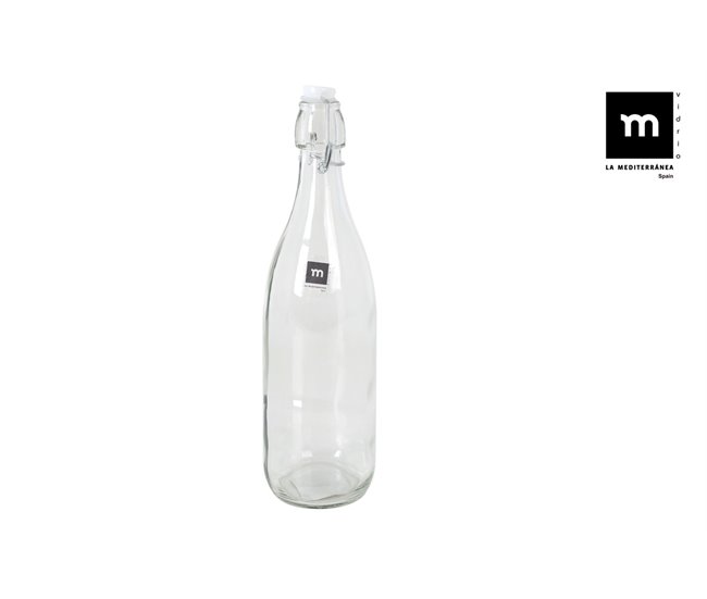 Botella GOTLAND 1 litro 31,5cm transparente Transparente