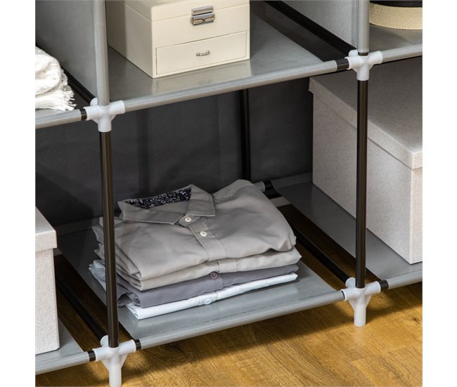 Armario de Tela Tela no Tejido, Acero HOMCOM Gris