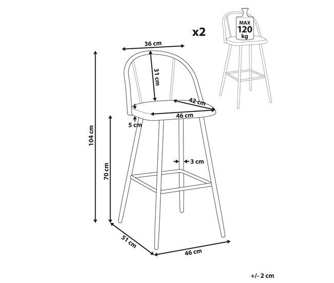 Beliani Silla de bar CORNELL Negro/ Verde
