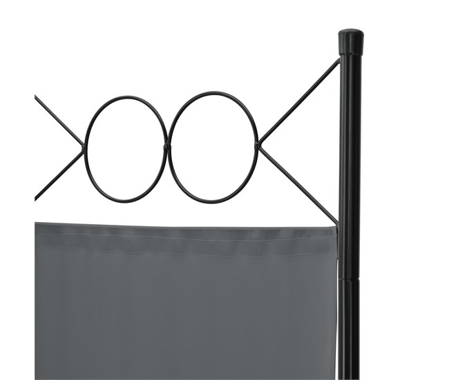 Biombo Separador de 3 Paneles Saragossa Gris Oscuro