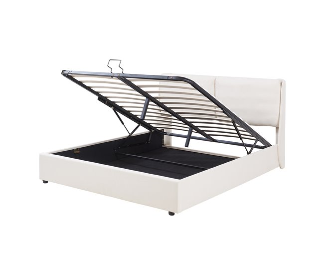 Cama matrimonio Lunner somier abatible 204x166 Beige