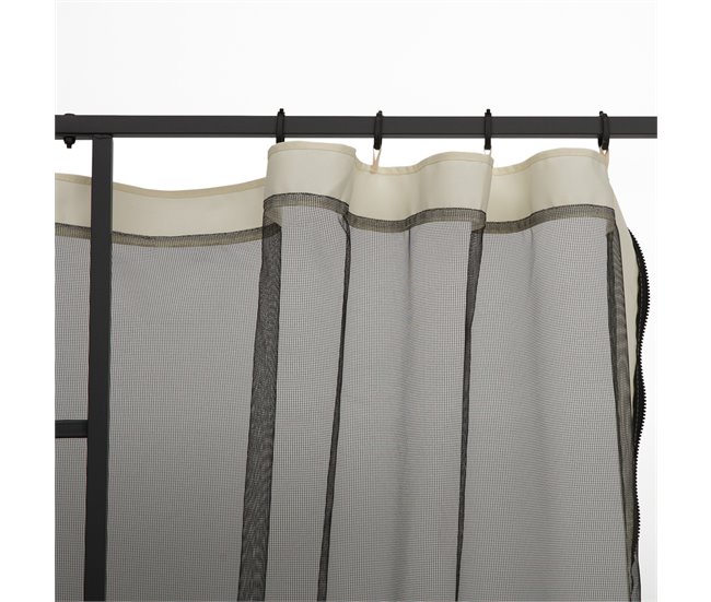 4 Paneles Laterales de Mosquitera para Carpa Poliéster, Nylon 302x0 Negro